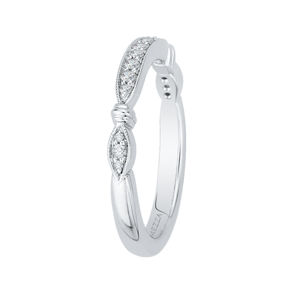 Round Diamond Half-Eternity Wedding Band in 14K White Gold