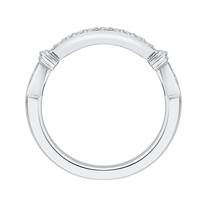 Round Diamond Half-Eternity Wedding Band in 14K White Gold