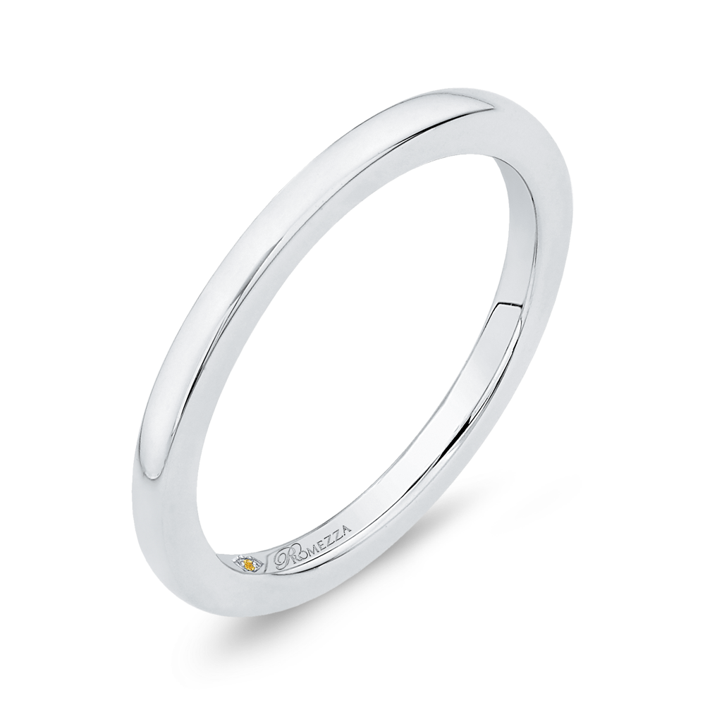Plain Wedding Band in 14K White Gold