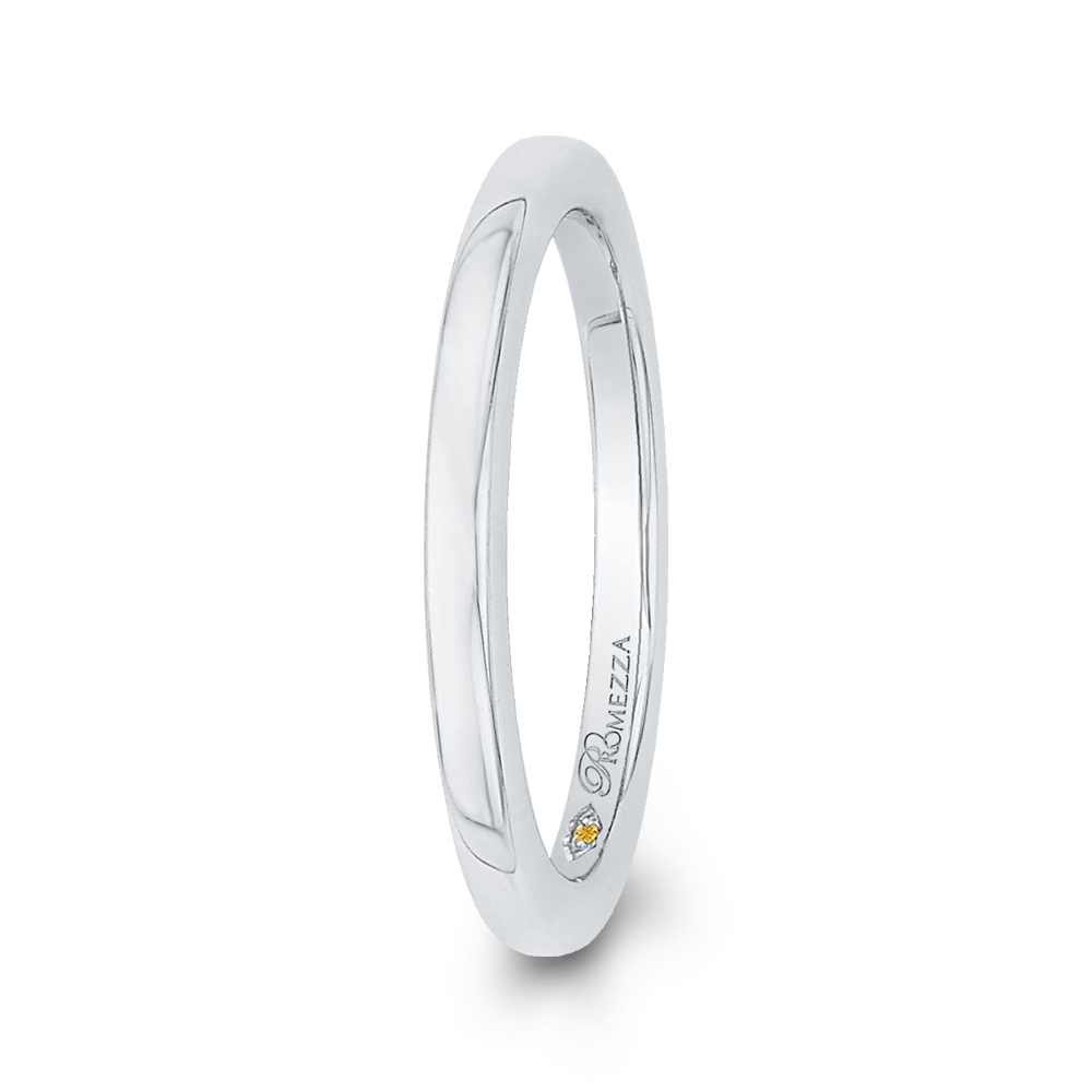 Plain Wedding Band in 14K White Gold