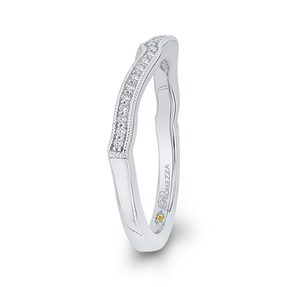 Round Diamond Wedding Band in 14K White Gold