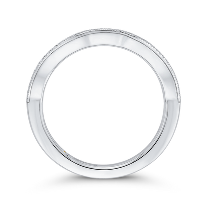 Round Diamond Wedding Band in 14K White Gold