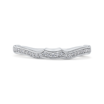 Round Diamond Wedding Band in 14K White Gold