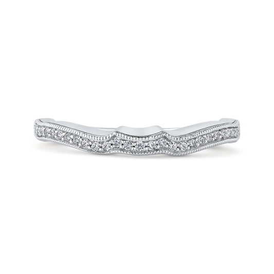 Round Diamond Wedding Band in 14K White Gold