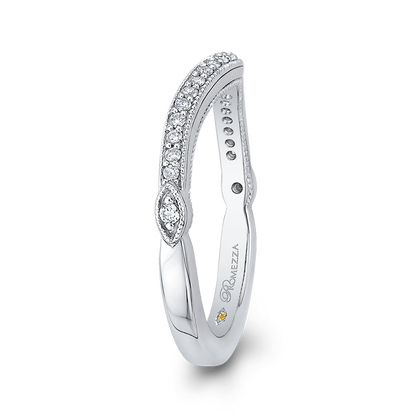 Round Diamond Half-Eternity Wedding Band in 14K White Gold
