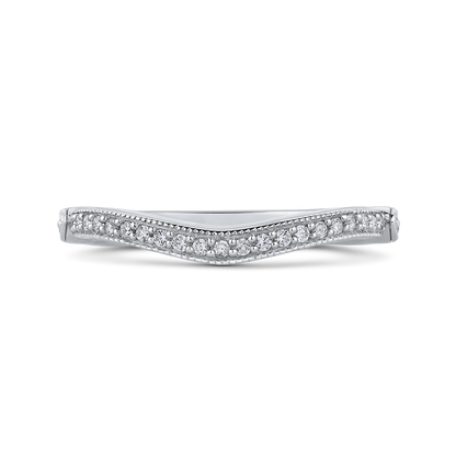 Round Diamond Half-Eternity Wedding Band in 14K White Gold