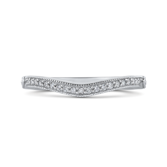 Round Diamond Half-Eternity Wedding Band in 14K White Gold