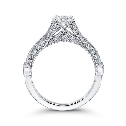 Diamond Vintage Engagement Ring in 14K White Gold