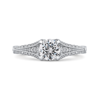 Diamond Vintage Engagement Ring in 14K White Gold