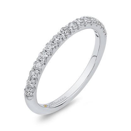 Round Diamond Half-Eternity Wedding Band in 14K White Gold
