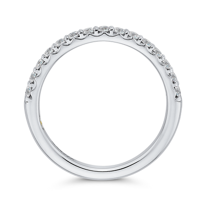 Round Diamond Half-Eternity Wedding Band in 14K White Gold