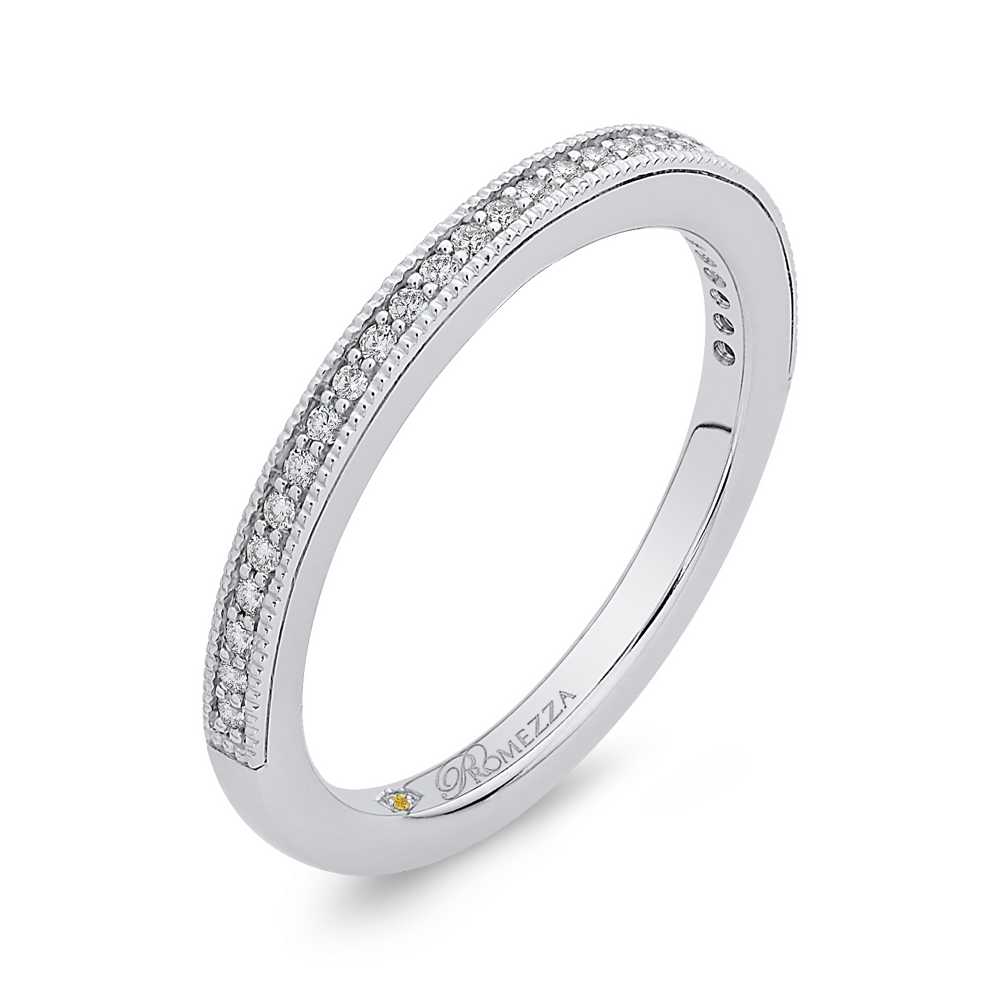 Round Diamond Half-Eternity Wedding Band in 14K White Gold