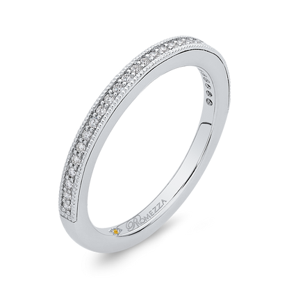Round Diamond Half-Eternity Wedding Band in 14K White Gold