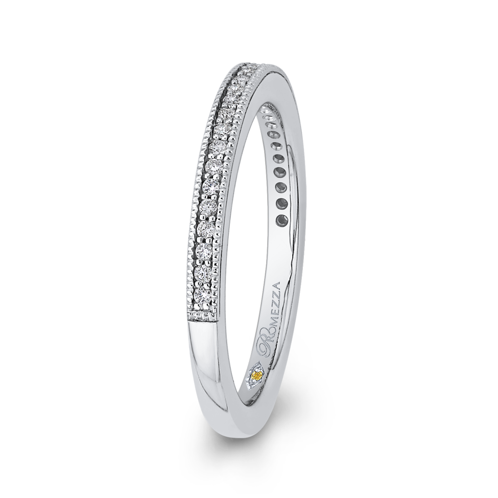 Round Diamond Half-Eternity Wedding Band in 14K White Gold