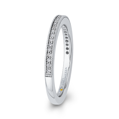 Round Diamond Half-Eternity Wedding Band in 14K White Gold