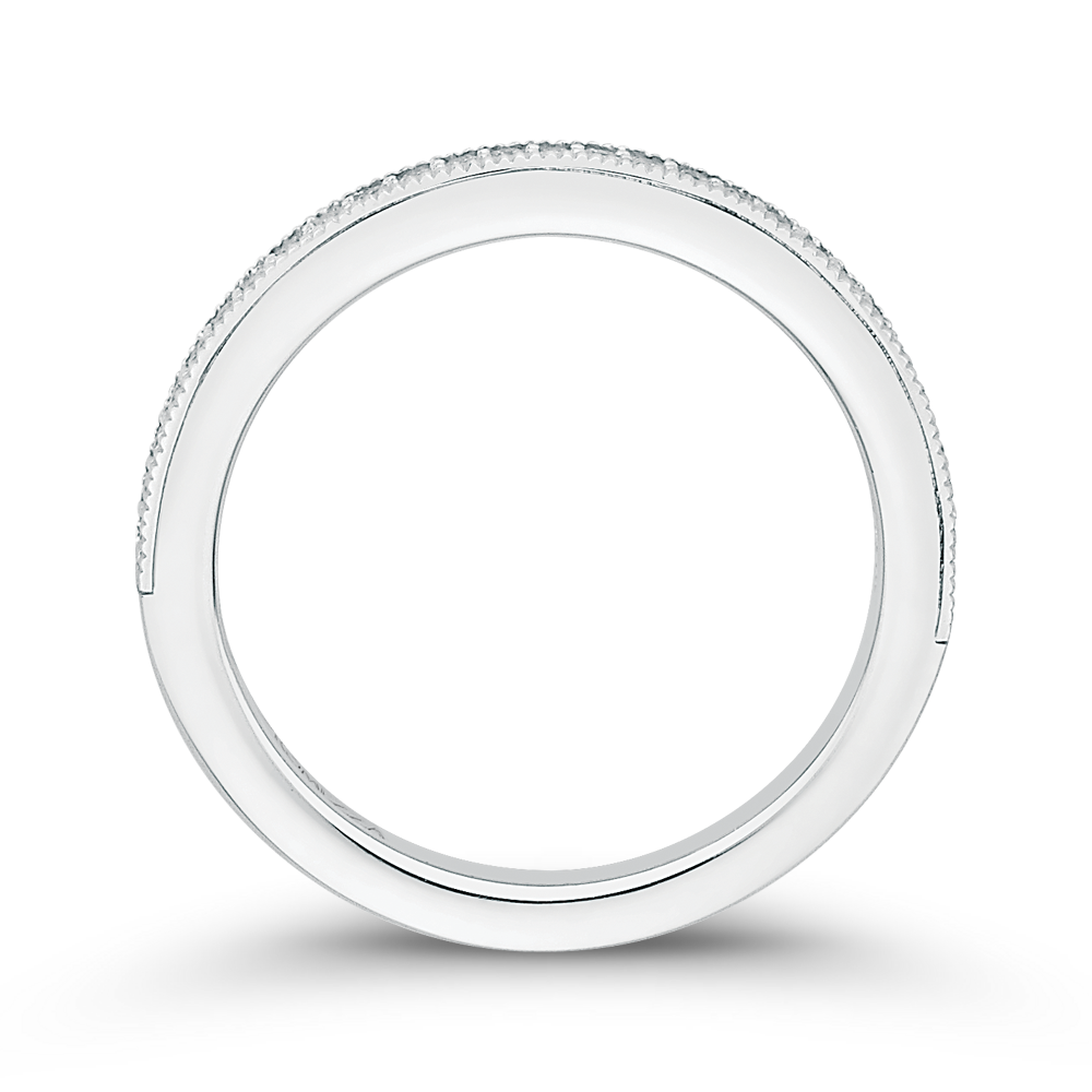 Round Diamond Half-Eternity Wedding Band in 14K White Gold