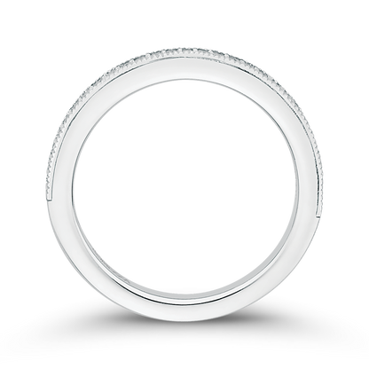 Round Diamond Half-Eternity Wedding Band in 14K White Gold