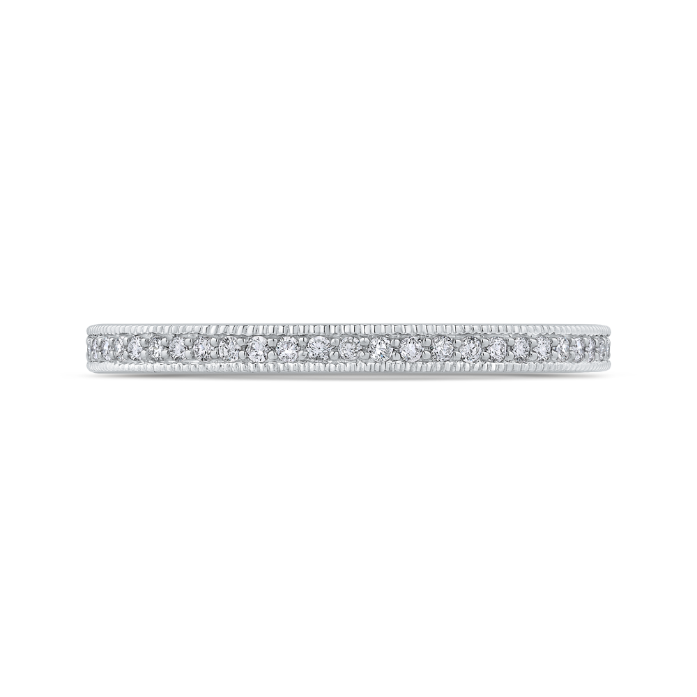 Round Diamond Half-Eternity Wedding Band in 14K White Gold