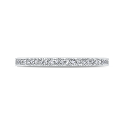 Round Diamond Half-Eternity Wedding Band in 14K White Gold