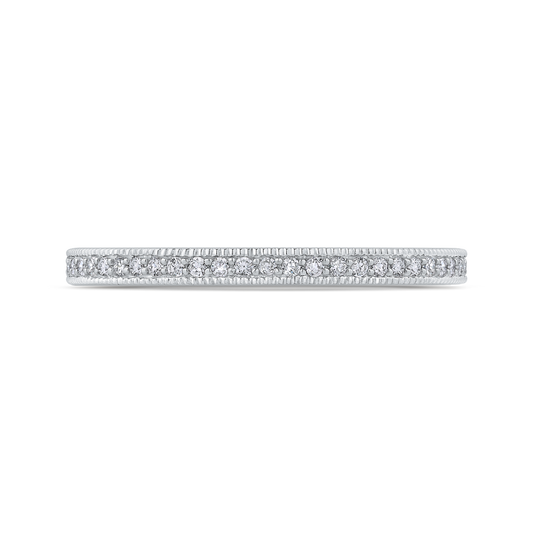 Round Diamond Half-Eternity Wedding Band in 14K White Gold