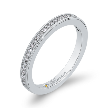 Round Diamond Half-Eternity Wedding Band in 14K White Gold