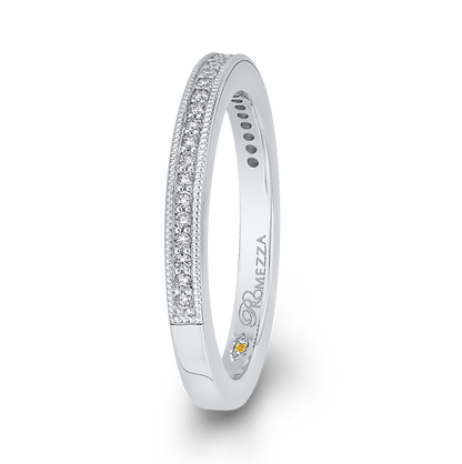 Round Diamond Half-Eternity Wedding Band in 14K White Gold