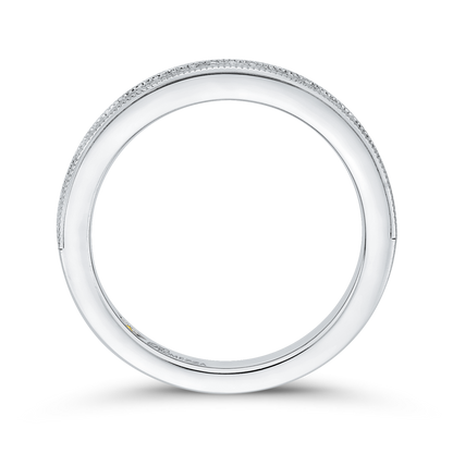 Round Diamond Half-Eternity Wedding Band in 14K White Gold