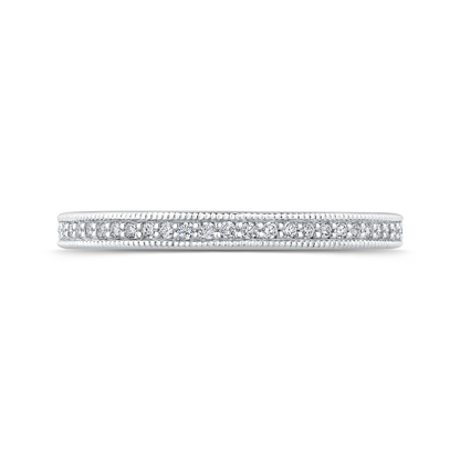 Round Diamond Half-Eternity Wedding Band in 14K White Gold