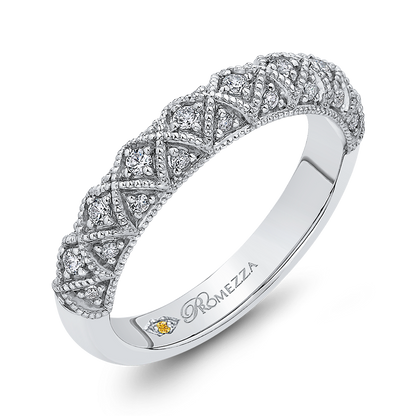 Round Diamond Half-Eternity Wedding Band in 14K White Gold