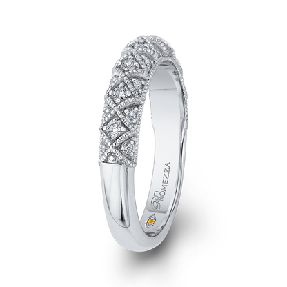 Round Diamond Half-Eternity Wedding Band in 14K White Gold