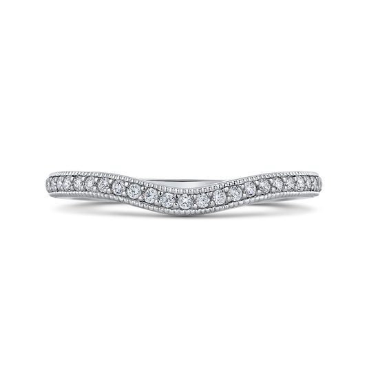 Round Diamond Wedding Band in 14K White Gold