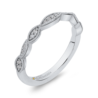 Round Diamond Half-Eternity Wedding Band in 14K White Gold
