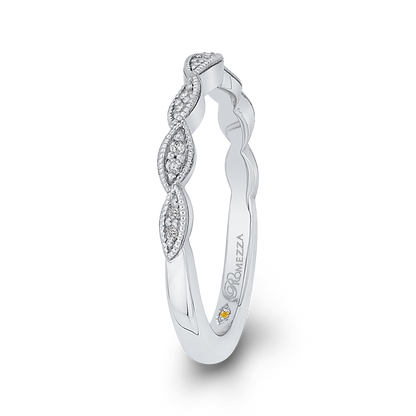 Round Diamond Half-Eternity Wedding Band in 14K White Gold