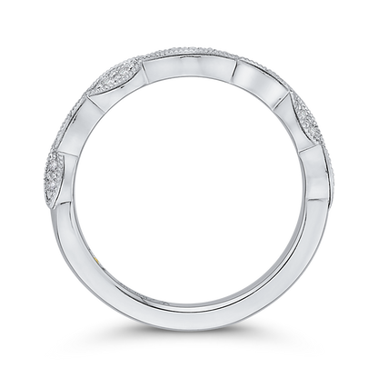 Round Diamond Half-Eternity Wedding Band in 14K White Gold