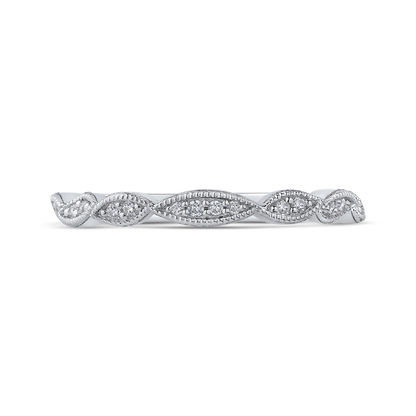 Round Diamond Half-Eternity Wedding Band in 14K White Gold