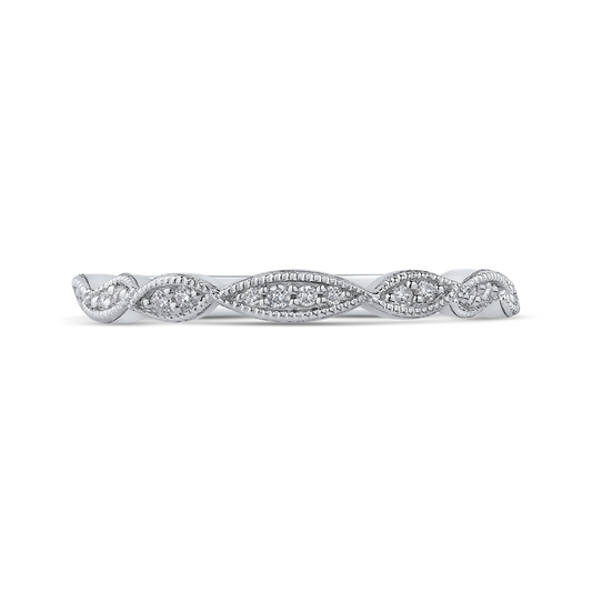 Round Diamond Half-Eternity Wedding Band in 14K White Gold