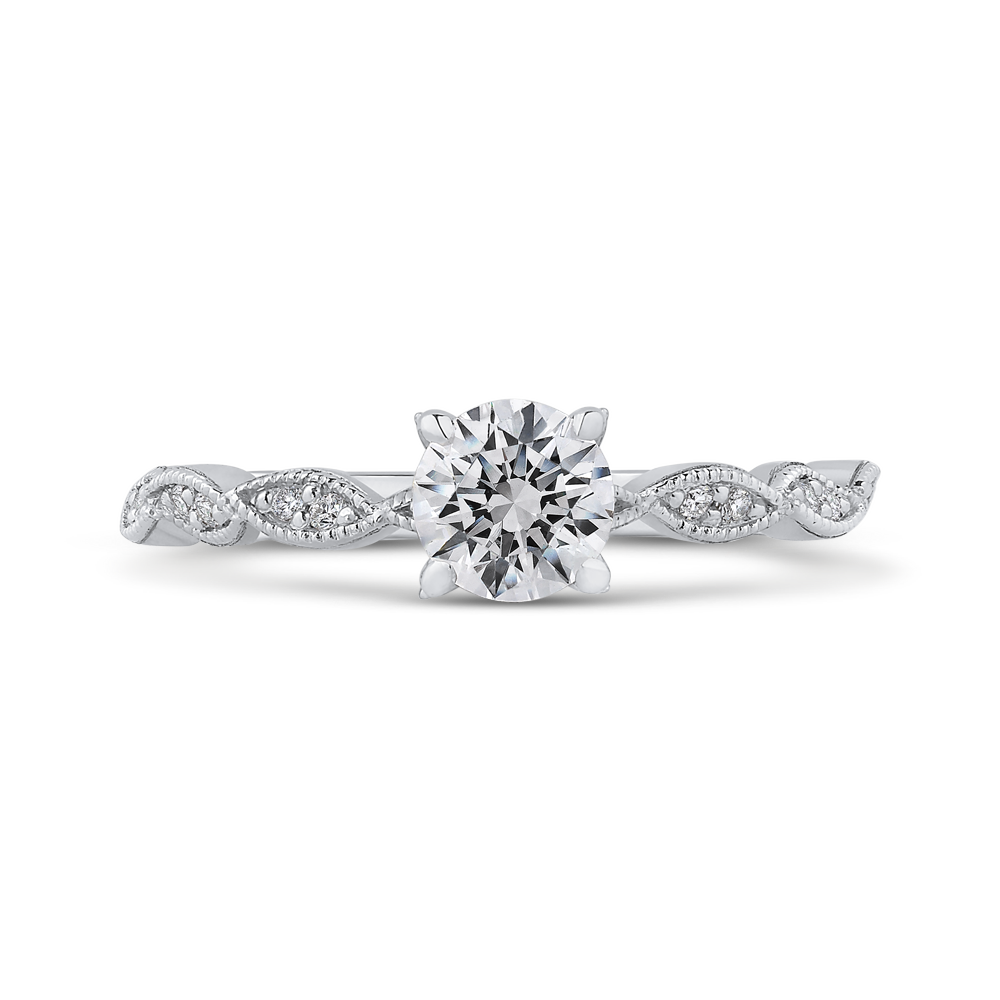 Round Diamond Engagement Ring in 14K White Gold