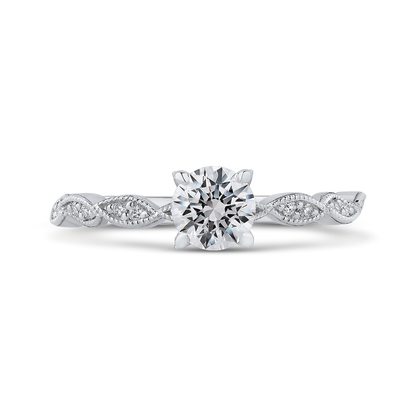 Round Diamond Engagement Ring in 14K White Gold