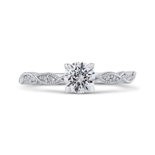 Round Diamond Engagement Ring in 14K White Gold