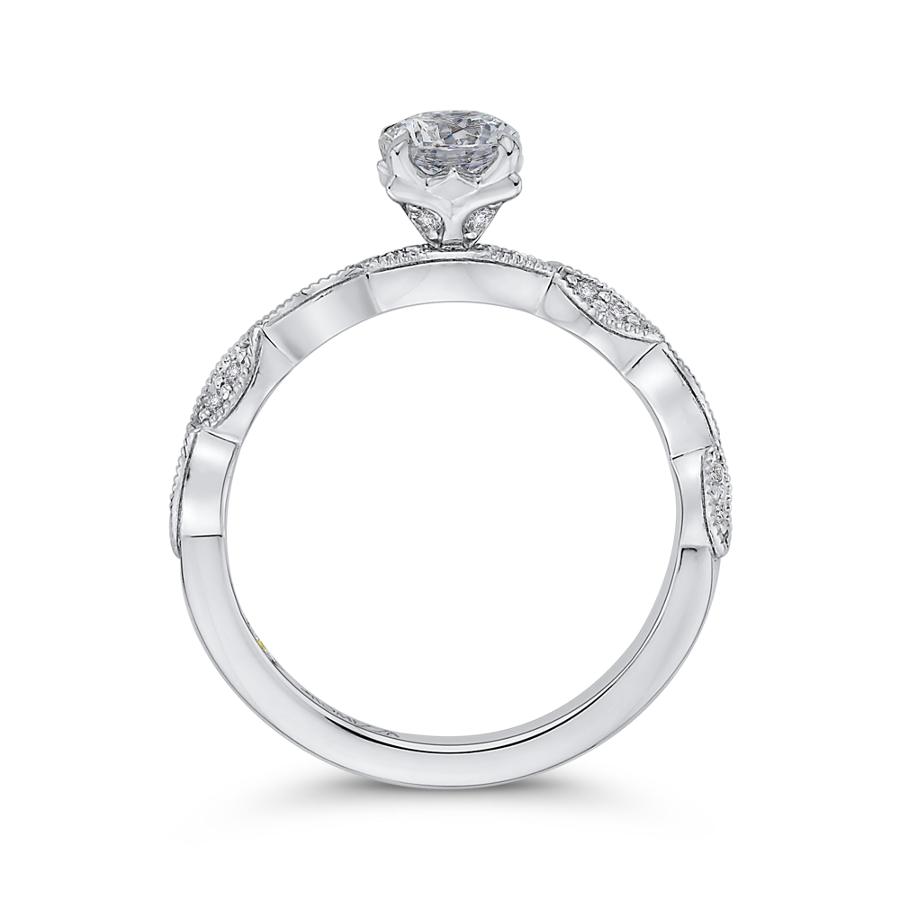 Round Diamond Engagement Ring in 14K White Gold