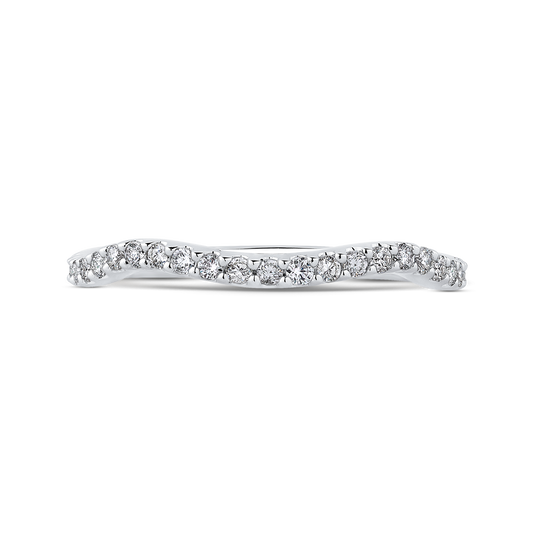 Round Diamond Half-Eternity Wedding Band in 14K White Gold