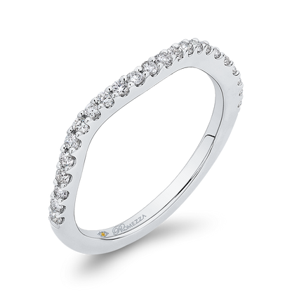 Round Diamond Half-Eternity Wedding Band in 14K White Gold