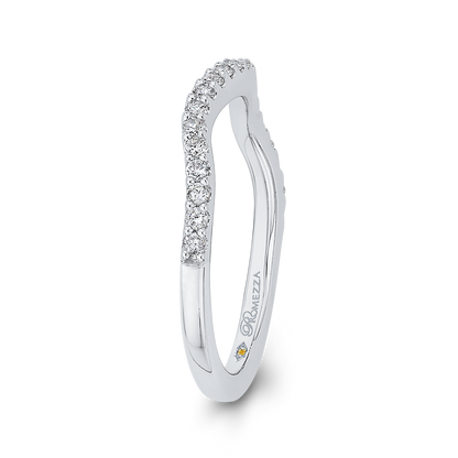 Round Diamond Half-Eternity Wedding Band in 14K White Gold