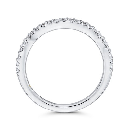 Round Diamond Half-Eternity Wedding Band in 14K White Gold