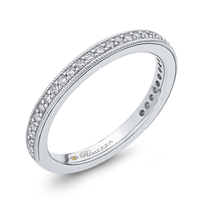 Round Diamond Wedding Band in 14K White Gold