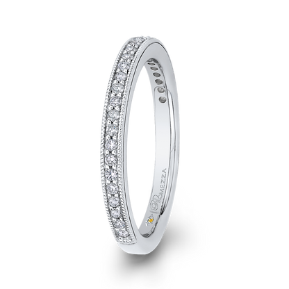 Round Diamond Wedding Band in 14K White Gold