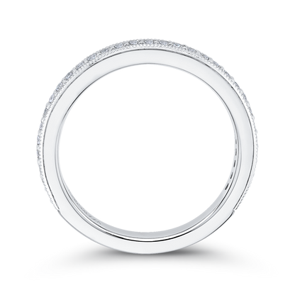 Round Diamond Wedding Band in 14K White Gold
