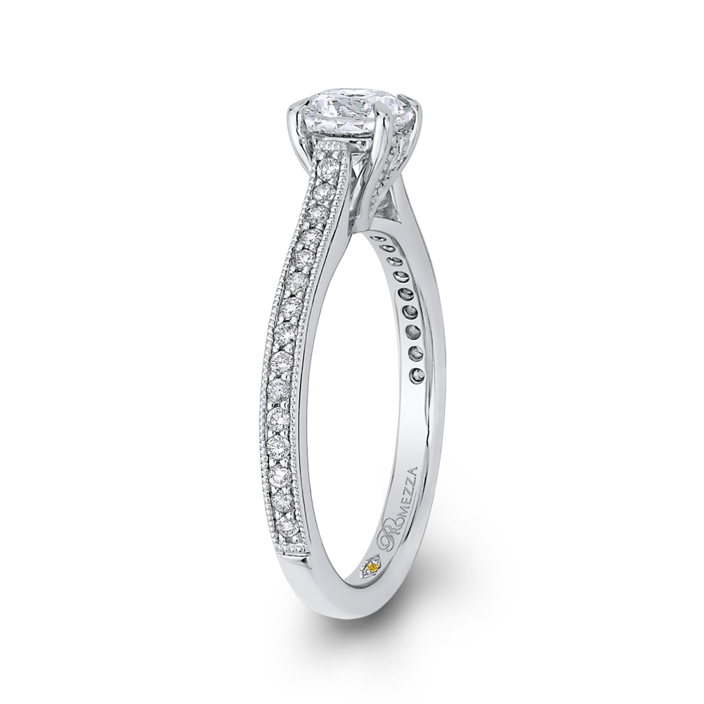 Round Diamond Classic Engagement Ring in 14K White Gold