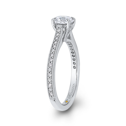 Round Diamond Classic Engagement Ring in 14K White Gold