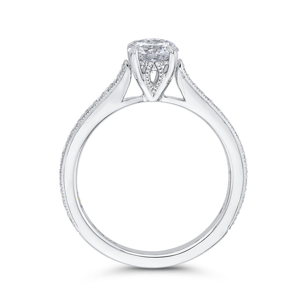 Round Diamond Classic Engagement Ring in 14K White Gold